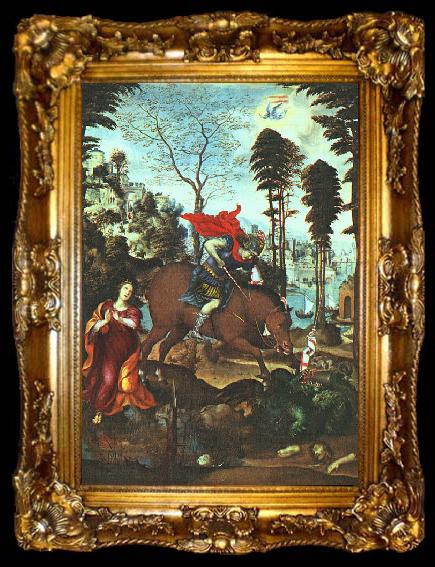 framed  Giovanni Sodoma St.George and the Dragon, ta009-2